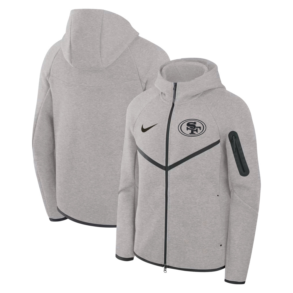 Men's San Francisco 49ers Grey Tech Fleece Windrunner Full-Zip Hoodie